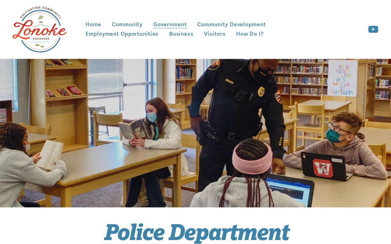 City of Lonoke Police Department official arrest-record contact page