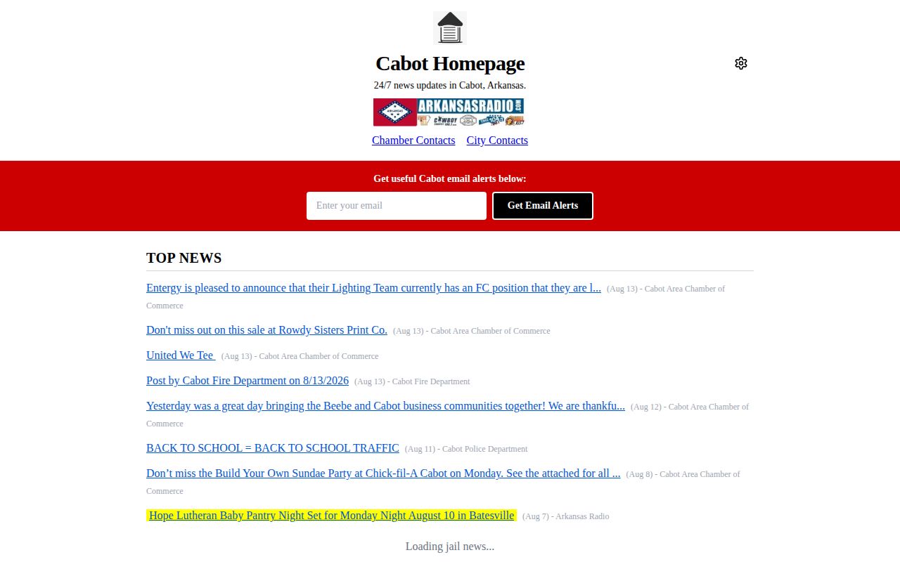 Cabot Homepage Lonoke County Jail News stream