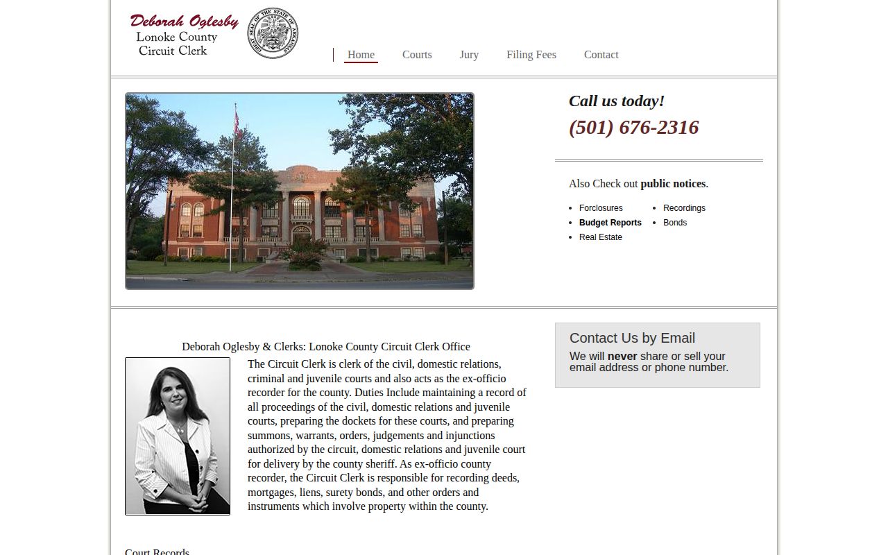 Lonoke County Circuit Clerk criminal record and warrant context
