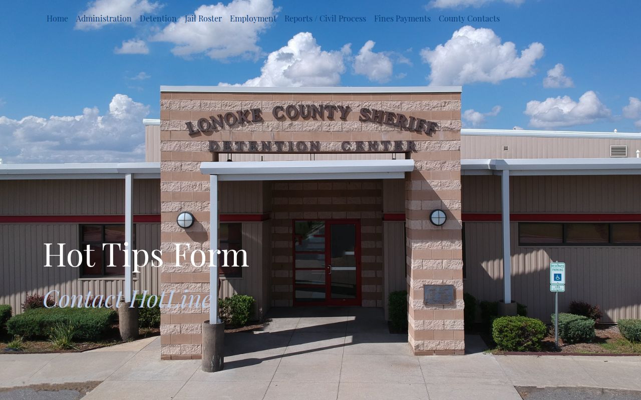 Lonoke County sheriff wanted-tip form with required contact fields